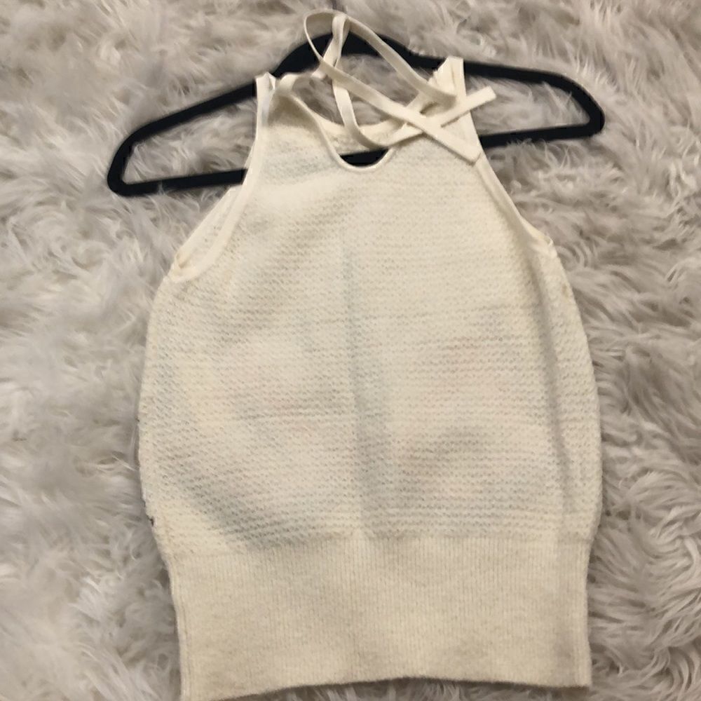 Anthropologie cream and rainbow halter sweater XS - Picture 4 of 4
